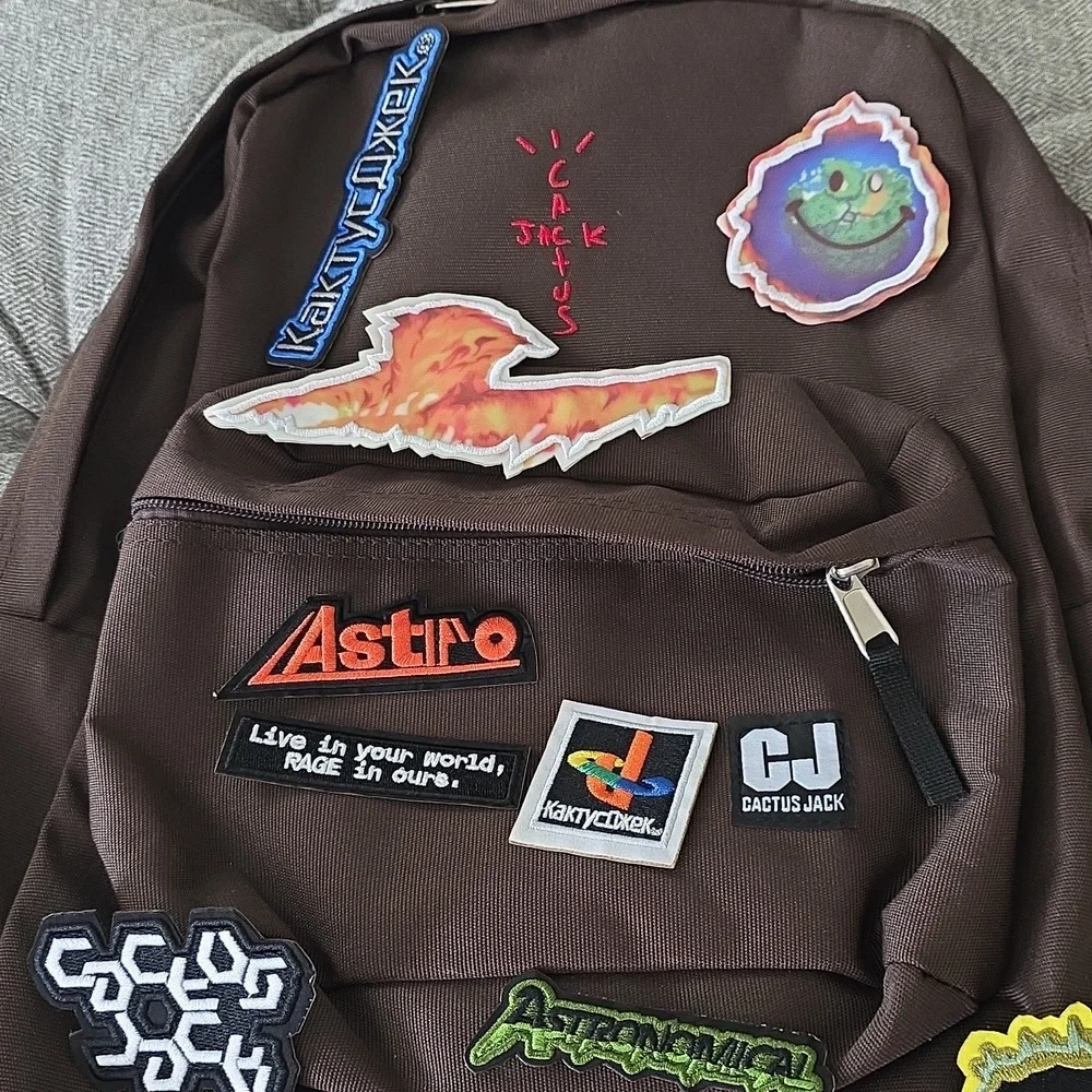 Cactus Jack Brown Backpack With Patches - Picture 4 of 4